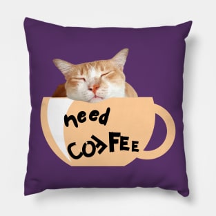 Need Coffee (Orange Cup) Pillow