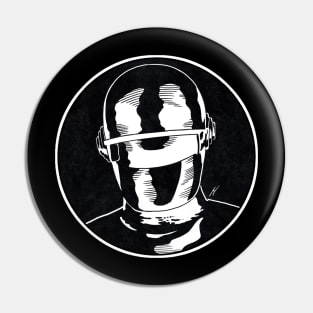 GORT - The Day the Earth Stood Still (Circle Black and White) Pin