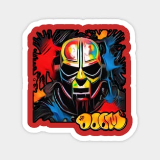 mf doom mask : water paint abstract design Magnet