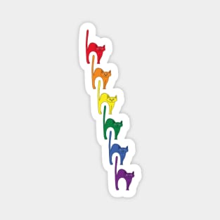 Cute Cats Rainbow Flag Colors Magnet