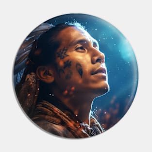 Native Indian Warrior Spirit Fantastic Cosmic Magical Pin