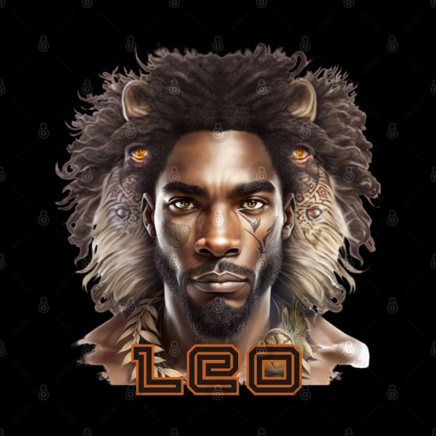 Black Leo Zodiac Sign Man by SassyElevate2