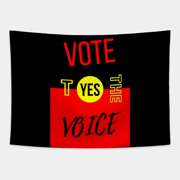 Vote Yes To The Voice Indigenous Voice To Parliament Contrast Colors Tapestry by 3dozecreations