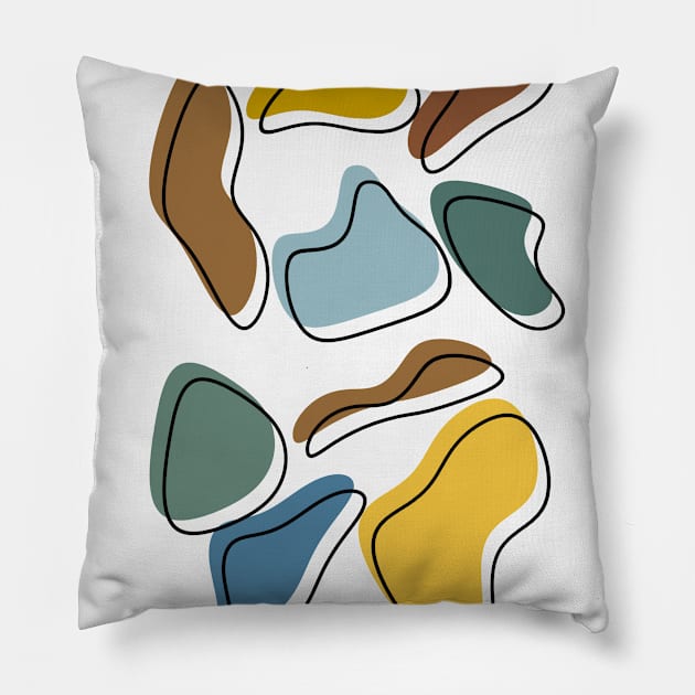 Abstract Soft Colorful Shapes Pillow by OurSimpleArts