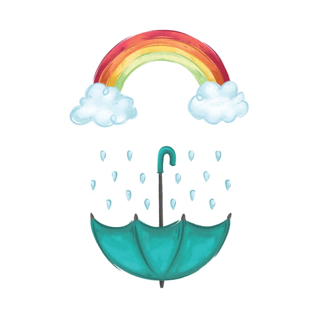 Rainbow and Rain by BiillustrationID