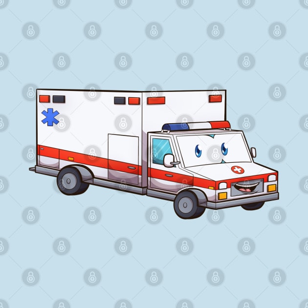 Cute Cartoon Ambulance Car by TheMaskedTooner