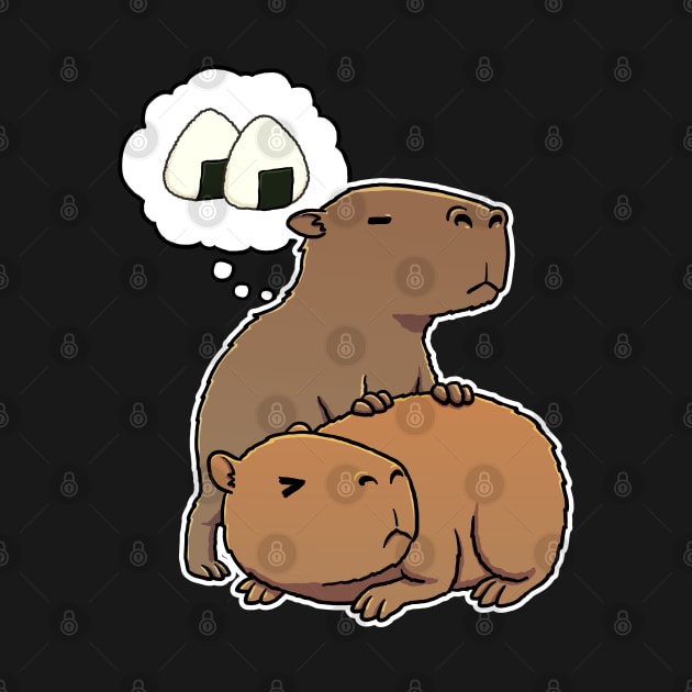 Capybara hungry for Rice Balls by capydays