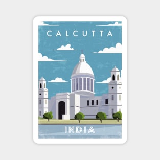 Calcutta, India. Retro travel poster Magnet