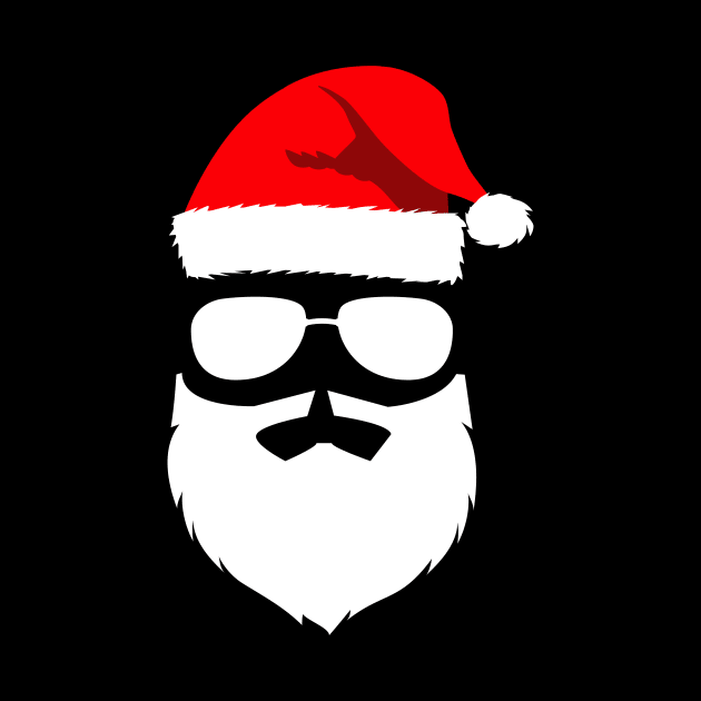 Santa Claus Sunglasses with Beard Christmas by Luluca Shirts