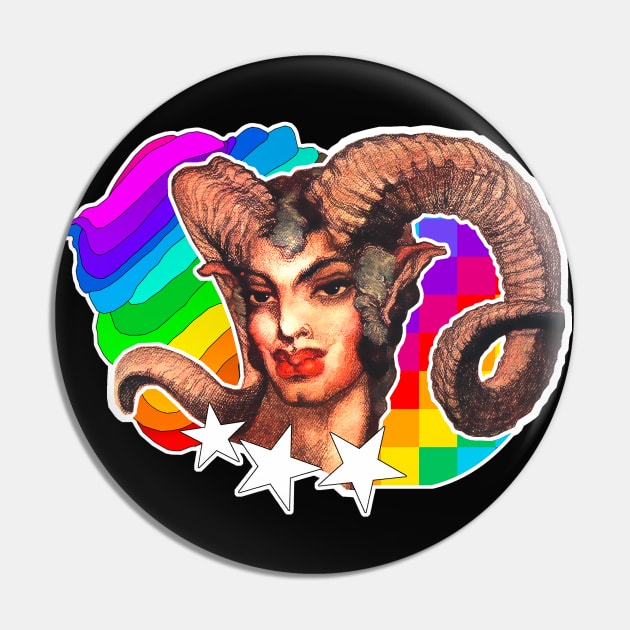 Satiro LGBT Gay Faun Rainbow Pin by Marccelus