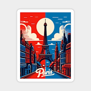 Paris Travel Retro Poster Magnet