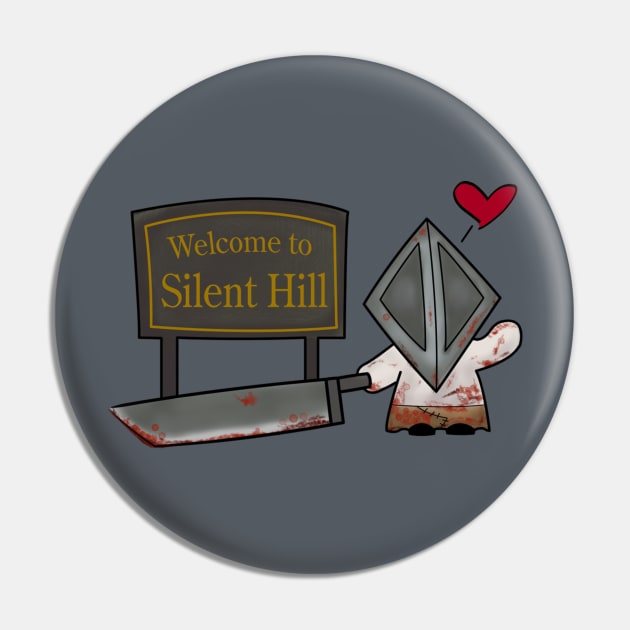 Cute Pyramid Head Pin by KittenKirby