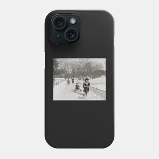 Winter in Central Park, 1900. Vintage Photo Phone Case