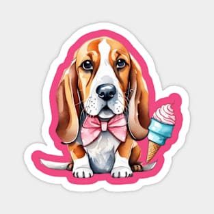 cute basset hound dog ice cream gift ideas Magnet