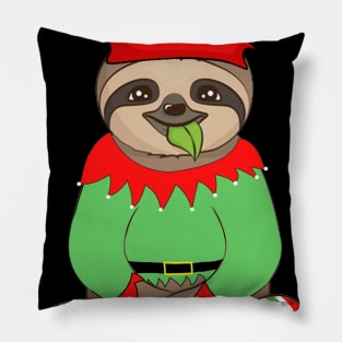 Sloth In Elf Costume Christmas Pillow