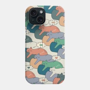 Sleepy Cats on Bean Bags - Soft Autumn Colors Version Phone Case