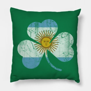 Argentina Flag Shamrock St Patrick's Day Argentine Pillow