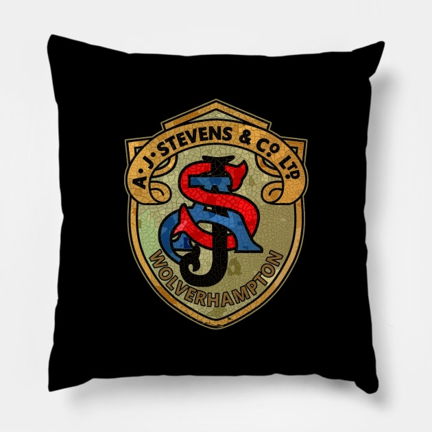 AjS motorcycles Wolverhampton Pillow by Midcenturydave