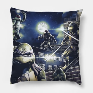 Ninja Turtles 1990 Movie Animated Style Poster Pillow