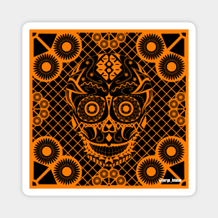 Orange skull paperworks ecopop Magnet