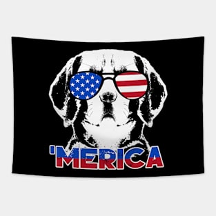 Patriot Beagle Dog Merica Tee Tapestry