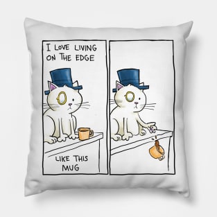 Dapper Cat - Living on the edge Pillow