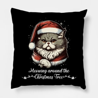 Cute Ugly Christmas Cat Gift Funny Cat Christmas Pillow