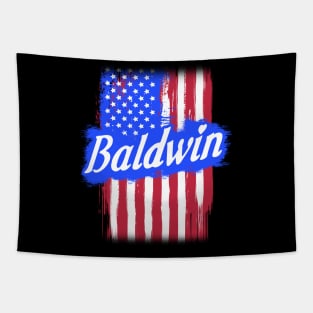 American Flag Baldwin Family Gift For Men Women, Surname Last Name Tapestry