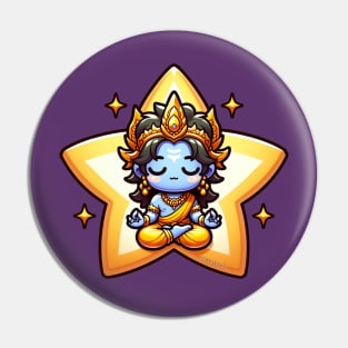 Cute Vishnu Meditating Pin