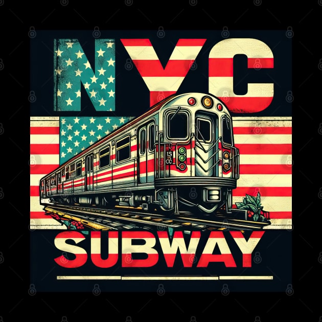 NYC Subway Usa Flag by Nysa Design