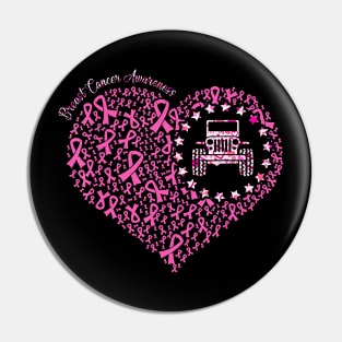 Breast cancer awareness jeeps heart Pin