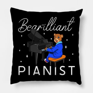 Bear-illiant pianist - Bear at the piano Pillow