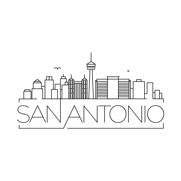 San Antonio Minimal Skyline by kursatunsal