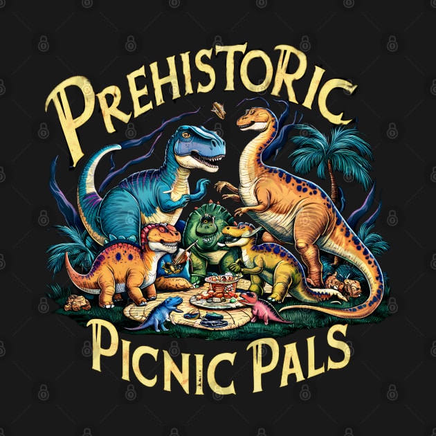 Prehistoric Picnic Pals - Dinosaur Gathering Design by WEARWORLD