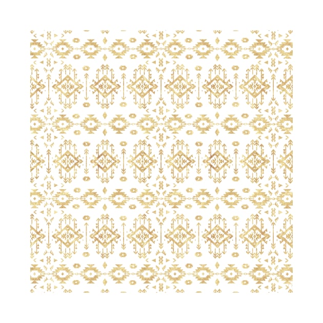 Luxury gold geometric tribal Aztec pattern by InovArtS