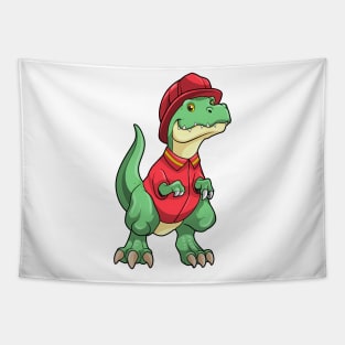 Dinosaur as Firefighter with Fire helmet Tapestry