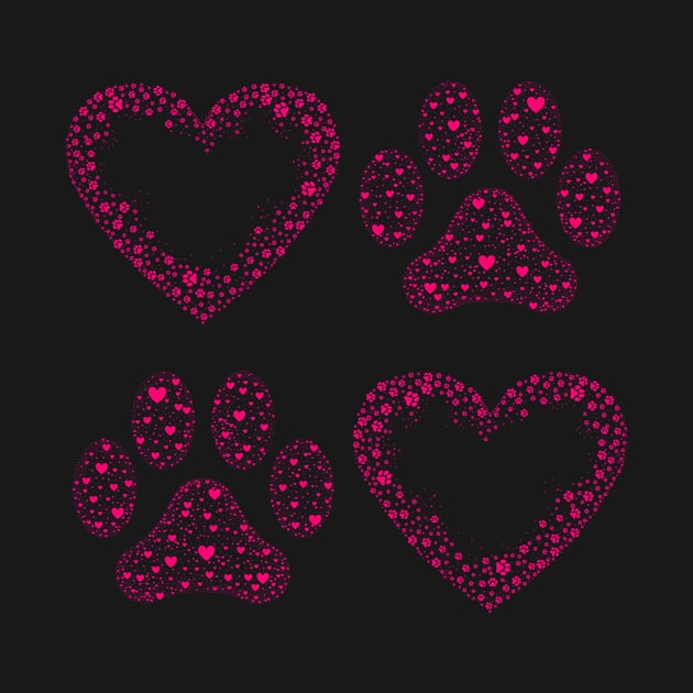 Pink Animal Paw and Heart by Designs_by_KC