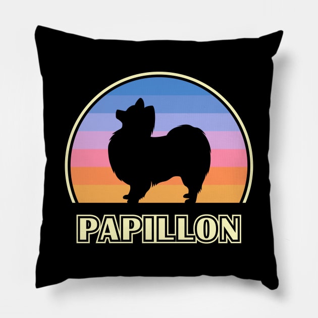 Papillon Vintage Sunset Dog Pillow by millersye