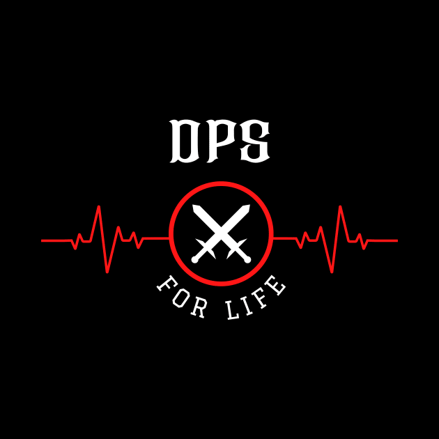 DPS for Life Heartbeat ECG Heart Line Design Roleplaying Game DPS Class by Onyxicca