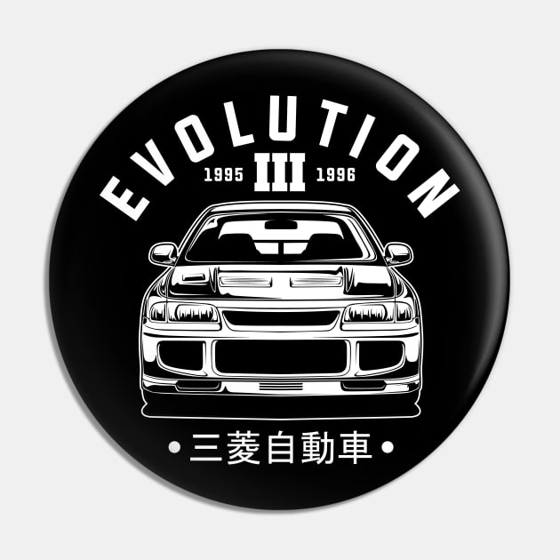 Lancer Evolution 3 (White Print) Pin by idrdesign