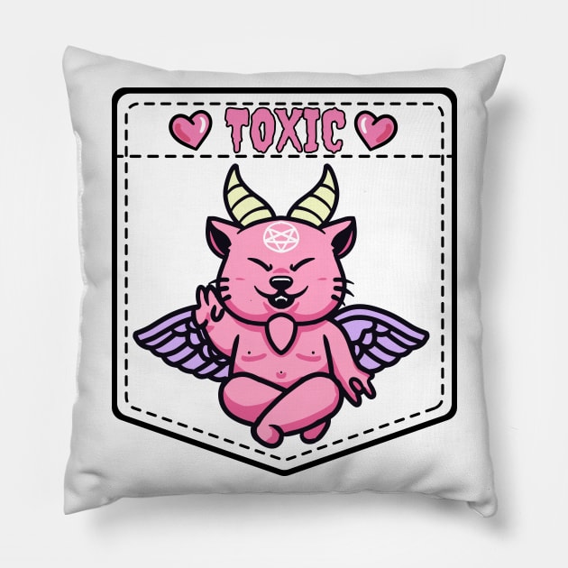 Cat Baphomet Pillow by Rockadeadly