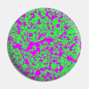 Hotpink Spray Splatter Mess On Slime Green Pin