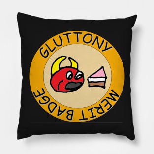 Gluttony Merit Badge Pillow