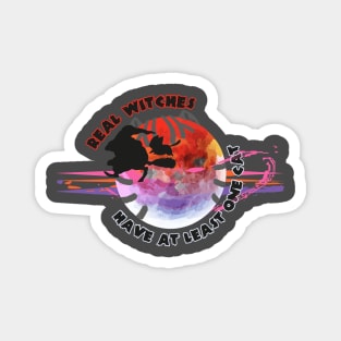 Real Witches Cat Club Magnet