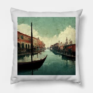 Romance in the Venetian Canals Pillow