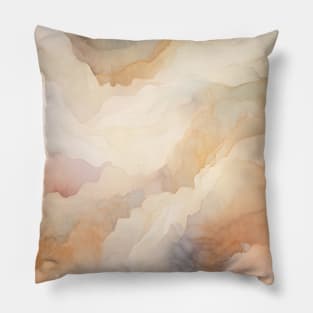 Neutral Earthy Abstract Mountains Pillow