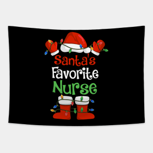 Santa's Favorite Nurse Funny Christmas Pajamas Tapestry