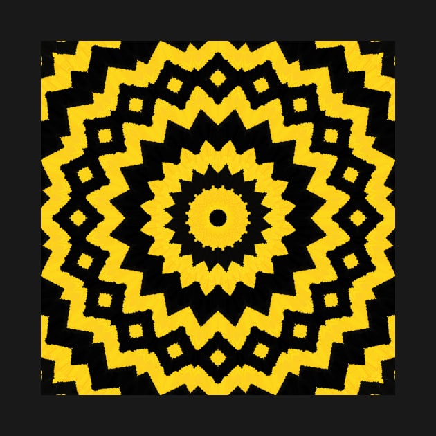 HIGHLY Visible Yellow and Black Line Kaleidoscope pattern (Seamless) 11 by Swabcraft