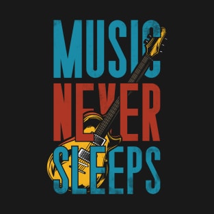 Music Never Sleeps Vintage Style T-Shirt