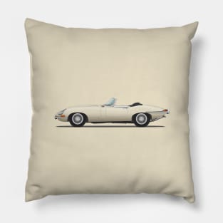 Jaguar E Type Roadster Old English White Pillow